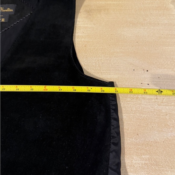 Vintage WESTERN FRONTIER leather vest 44 black SUEDE cowboy waistcoat XL rancher - Picture 9 of 11